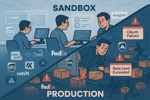 Production vs Sandbox Reality Gap: Building Carrier API Monitoring That Catches OAuth Failures and Rate Limit Violations Before They Break Shipments